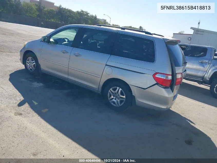 2005 Honda Odyssey Exl VIN: 5FNRL38615B418813 Lot: 40648498