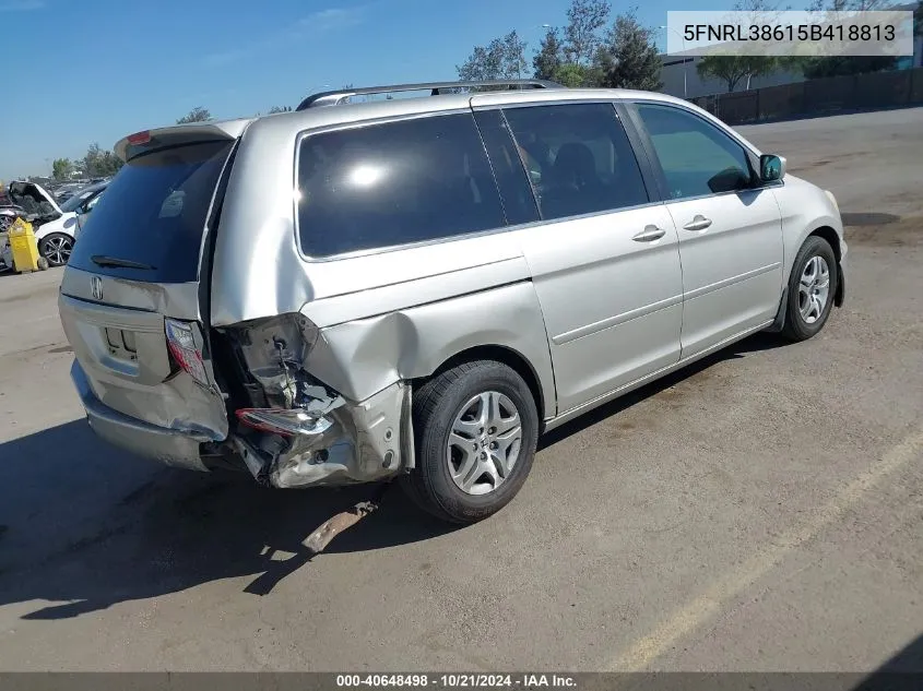 2005 Honda Odyssey Exl VIN: 5FNRL38615B418813 Lot: 40648498