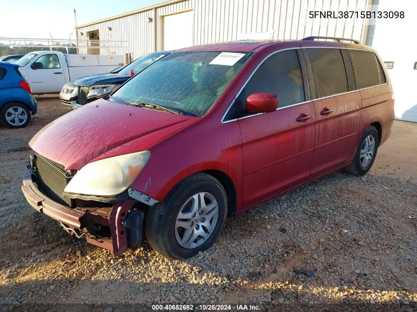 2005 Honda Odyssey Ex-L VIN: 5FNRL38715B133098 Lot: 40652682