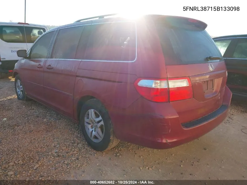 2005 Honda Odyssey Ex-L VIN: 5FNRL38715B133098 Lot: 40652682