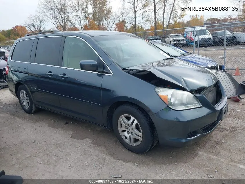 5FNRL384X5B088135 2005 Honda Odyssey Ex