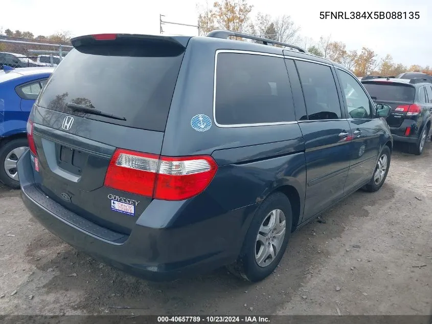 5FNRL384X5B088135 2005 Honda Odyssey Ex