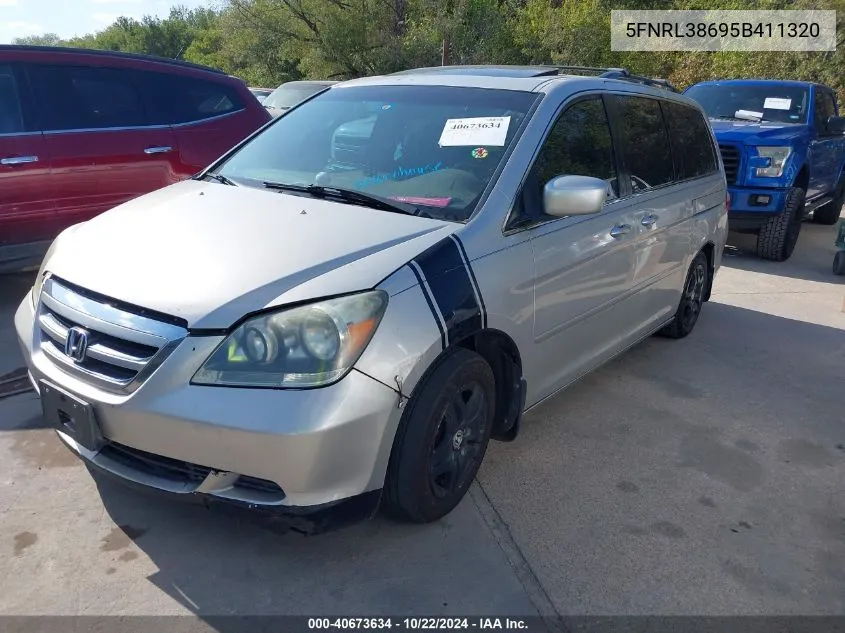 2005 Honda Odyssey Ex-L VIN: 5FNRL38695B411320 Lot: 40673634