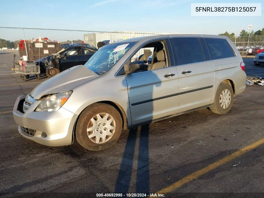 2005 Honda Odyssey Lx VIN: 5FNRL38275B125057 Lot: 40692995