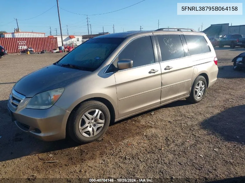 2005 Honda Odyssey Ex-L VIN: 5FNRL38795B064158 Lot: 40704146