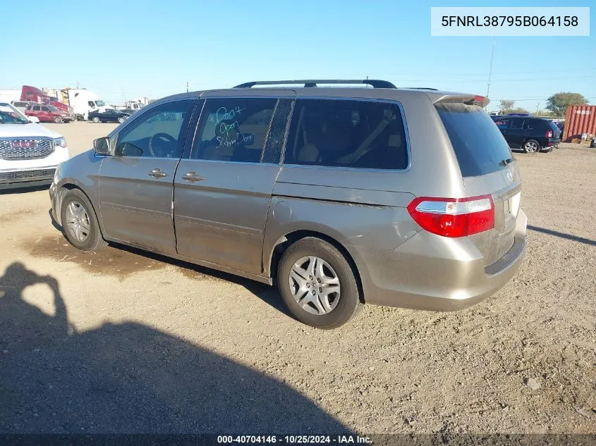 2005 Honda Odyssey Ex-L VIN: 5FNRL38795B064158 Lot: 40704146