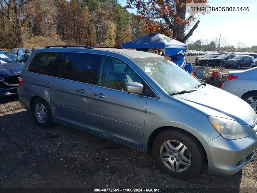 2005 Honda Odyssey Ex VIN: 5FNRL38405B065446 Lot: 40772561