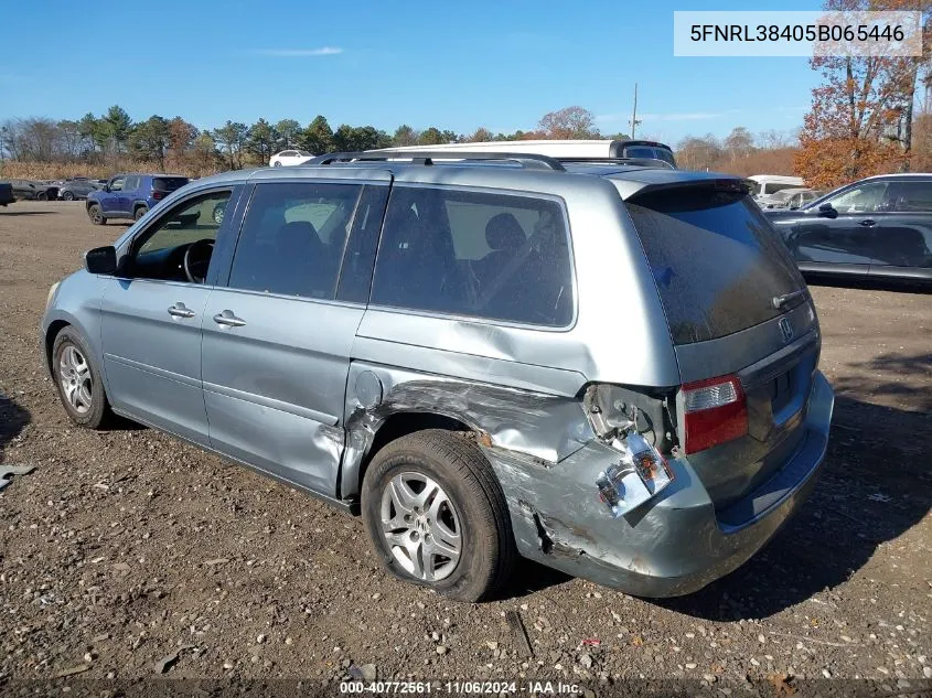 2005 Honda Odyssey Ex VIN: 5FNRL38405B065446 Lot: 40772561