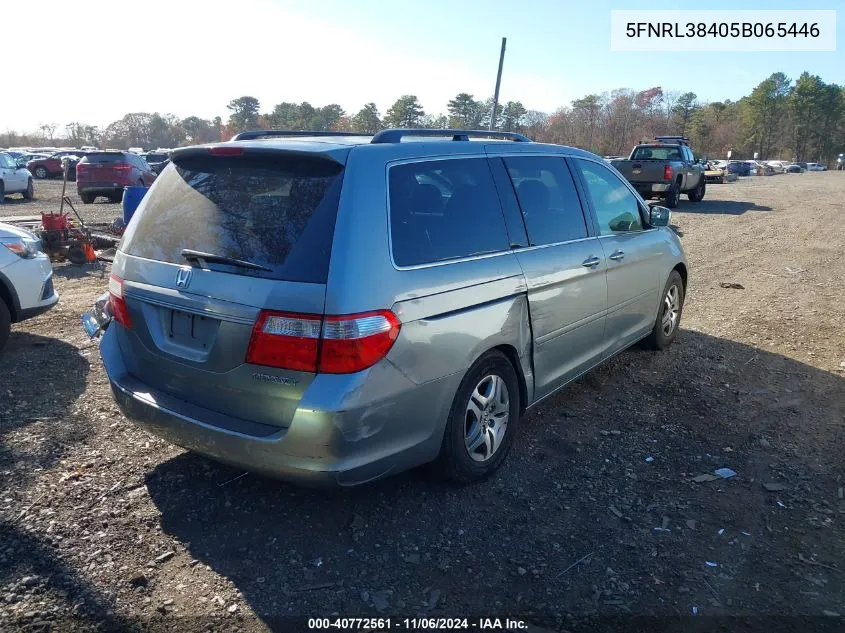 2005 Honda Odyssey Ex VIN: 5FNRL38405B065446 Lot: 40772561