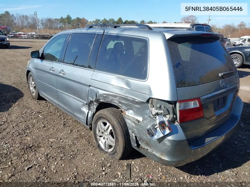 2005 Honda Odyssey Ex VIN: 5FNRL38405B065446 Lot: 40772561