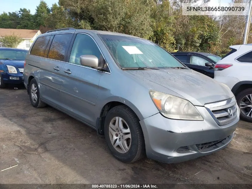 2005 Honda Odyssey Ex-L VIN: 5FNRL38665B090739 Lot: 40785323