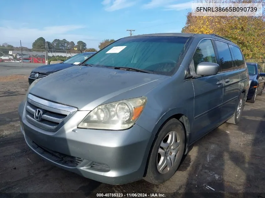 2005 Honda Odyssey Ex-L VIN: 5FNRL38665B090739 Lot: 40785323