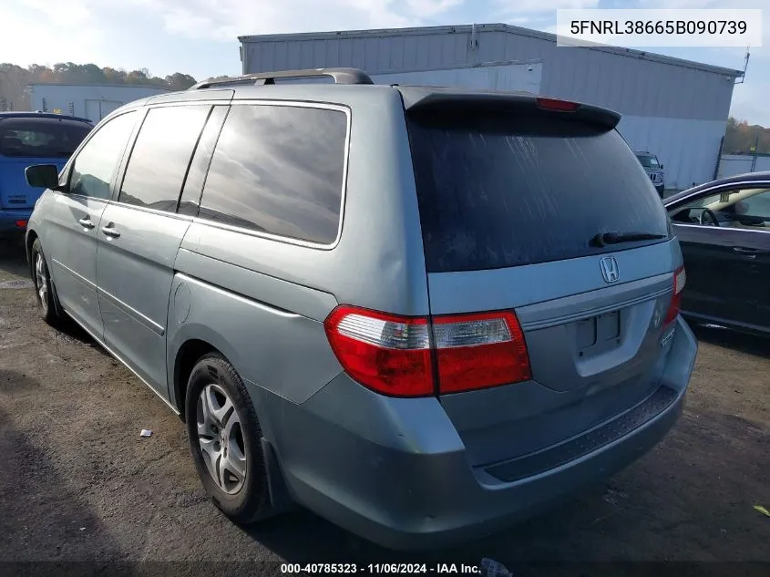 2005 Honda Odyssey Ex-L VIN: 5FNRL38665B090739 Lot: 40785323