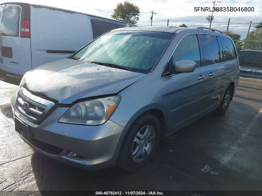 2005 Honda Odyssey Touring VIN: 5FNRL38835B046800 Lot: 40792412