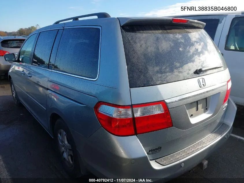 2005 Honda Odyssey Touring VIN: 5FNRL38835B046800 Lot: 40792412