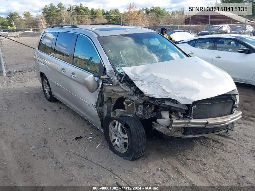 5FNRL38615B415135 2005 Honda Odyssey Ex-L