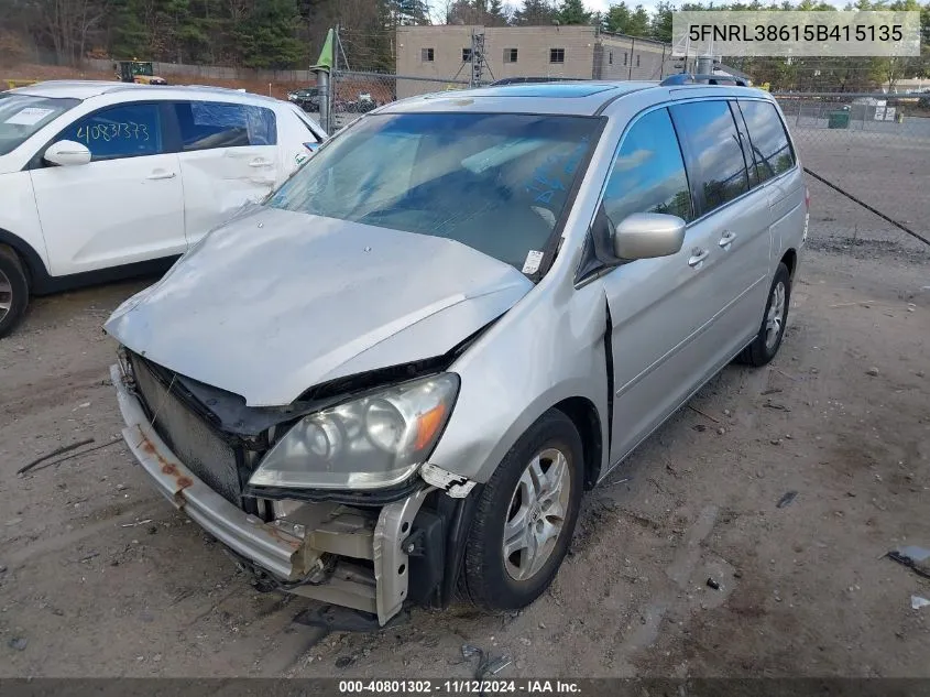 5FNRL38615B415135 2005 Honda Odyssey Ex-L