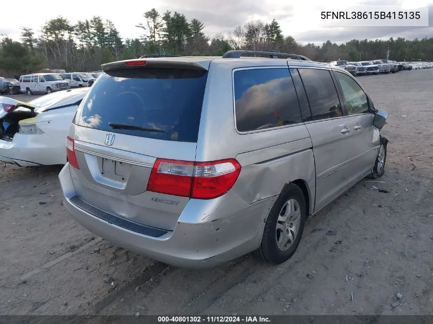 5FNRL38615B415135 2005 Honda Odyssey Ex-L