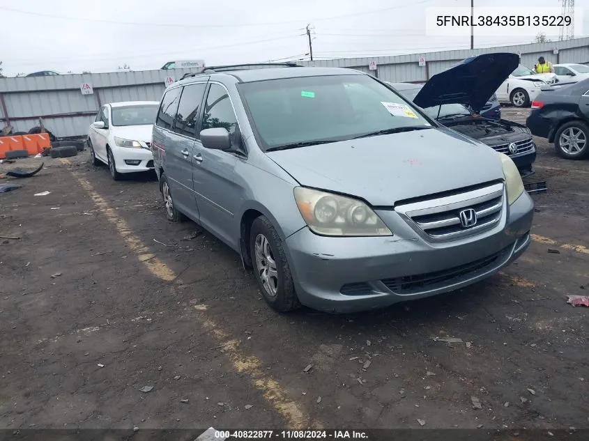 2005 Honda Odyssey Ex VIN: 5FNRL38435B135229 Lot: 40822877