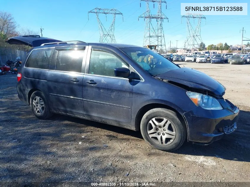 2005 Honda Odyssey Ex-L VIN: 5FNRL38715B123588 Lot: 40852335