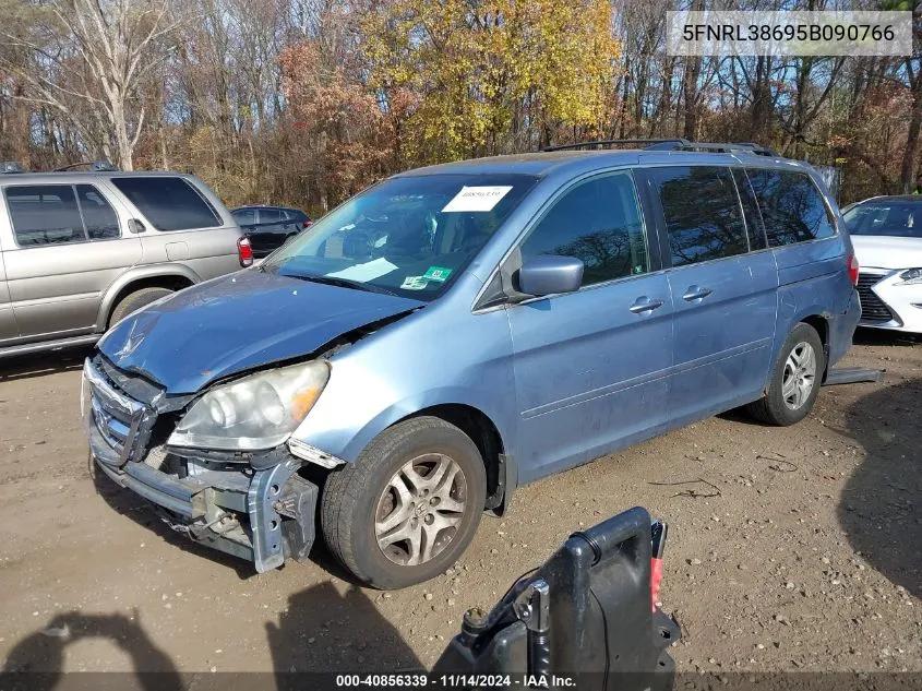 2005 Honda Odyssey Ex-L VIN: 5FNRL38695B090766 Lot: 40856339