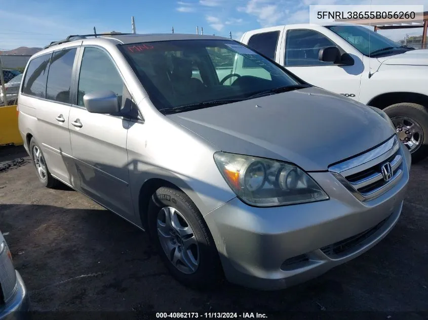 5FNRL38655B056260 2005 Honda Odyssey Ex-L