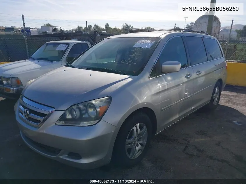 5FNRL38655B056260 2005 Honda Odyssey Ex-L