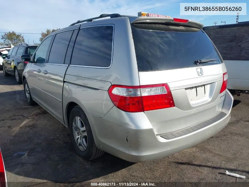 5FNRL38655B056260 2005 Honda Odyssey Ex-L