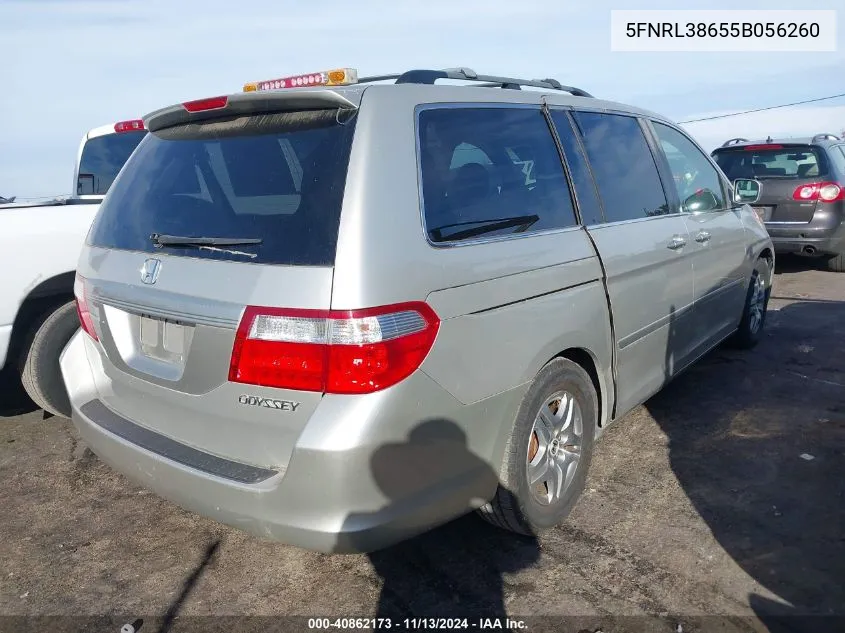 5FNRL38655B056260 2005 Honda Odyssey Ex-L