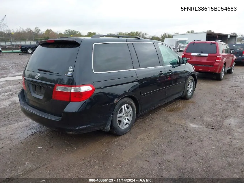 2005 Honda Odyssey Ex-L VIN: 5FNRL38615B054683 Lot: 40866129