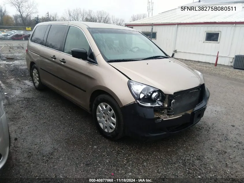 2005 Honda Odyssey Lx VIN: 5FNRL38275B080511 Lot: 40877868