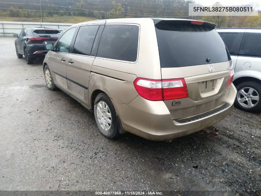 2005 Honda Odyssey Lx VIN: 5FNRL38275B080511 Lot: 40877868