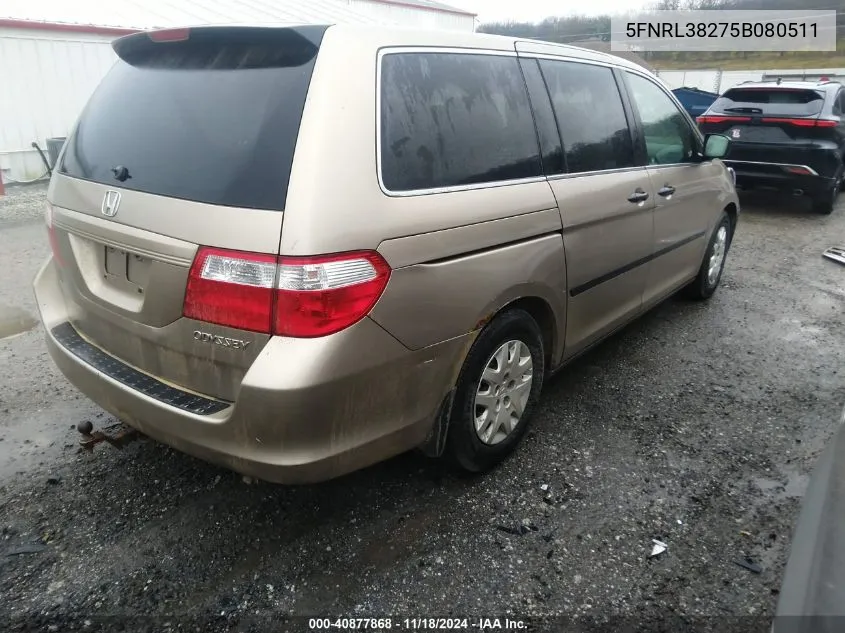 2005 Honda Odyssey Lx VIN: 5FNRL38275B080511 Lot: 40877868