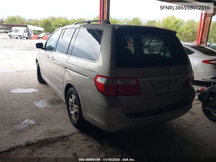 2005 Honda Odyssey Ex-L VIN: 5FNRL38655B012310 Lot: 40889199