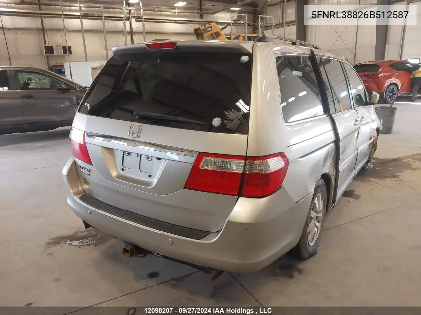 5FNRL38826B512587 2006 Honda Odyssey