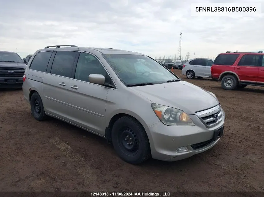 2006 Honda Odyssey VIN: 5FNRL38816B500396 Lot: 12148313