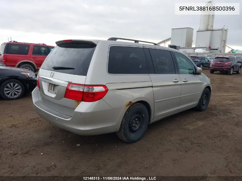 2006 Honda Odyssey VIN: 5FNRL38816B500396 Lot: 12148313