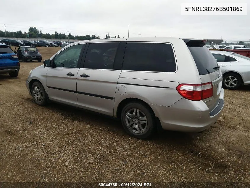 2006 Honda Odyssey VIN: 5FNRL38276B501869 Lot: 30044760