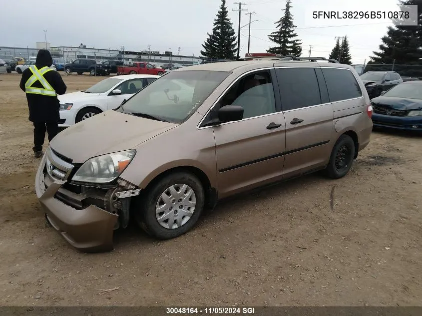 2006 Honda Odyssey Lx VIN: 5FNRL38296B510878 Lot: 30048164