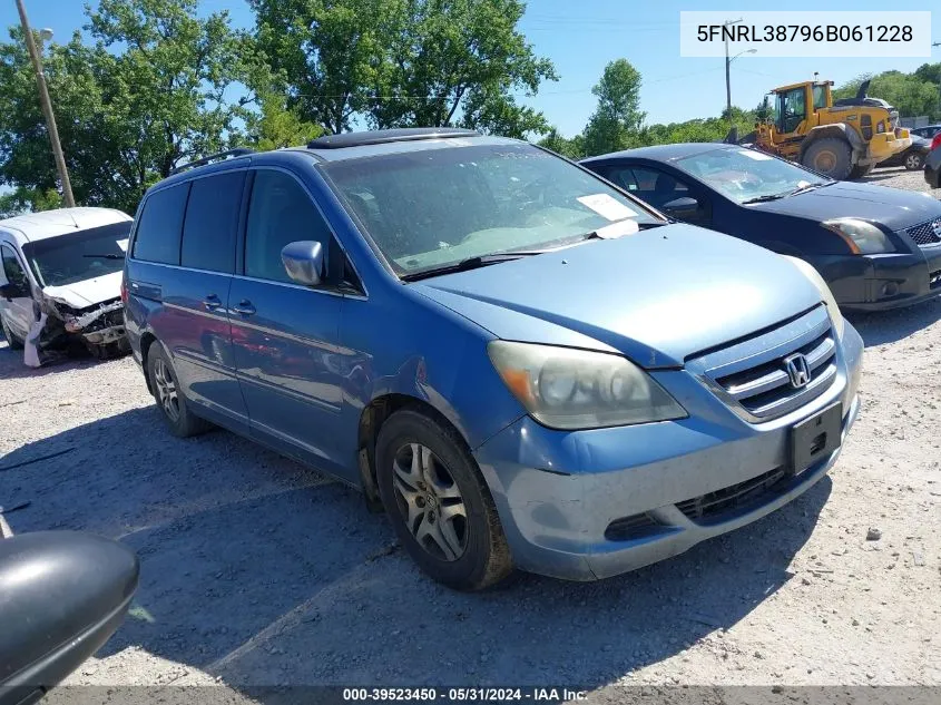 2006 Honda Odyssey Ex-L VIN: 5FNRL38796B061228 Lot: 39523450