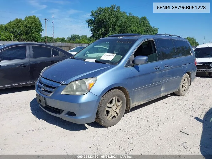 5FNRL38796B061228 2006 Honda Odyssey Ex-L