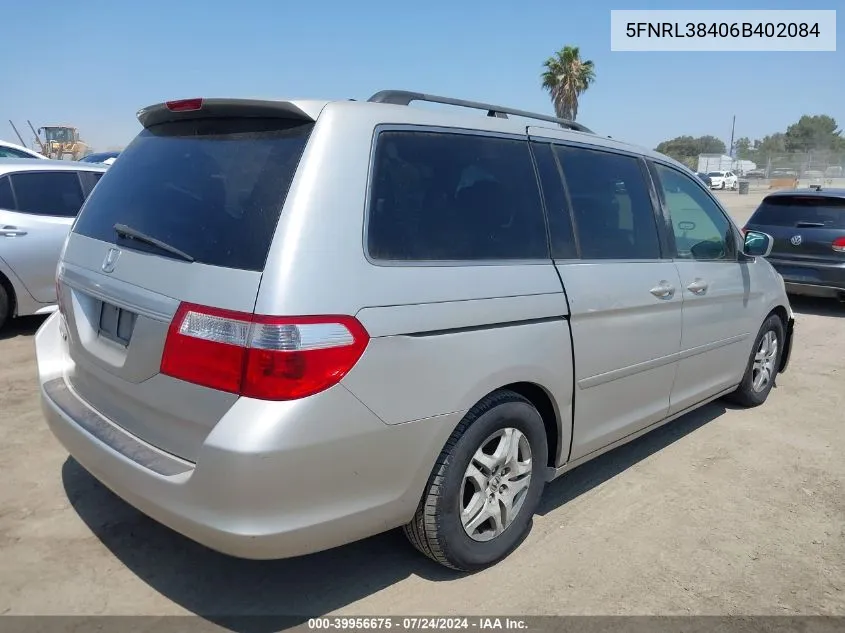 5FNRL38406B402084 2006 Honda Odyssey Ex