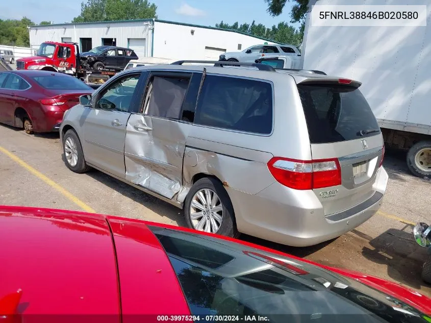 2006 Honda Odyssey Touring VIN: 5FNRL38846B020580 Lot: 39975294