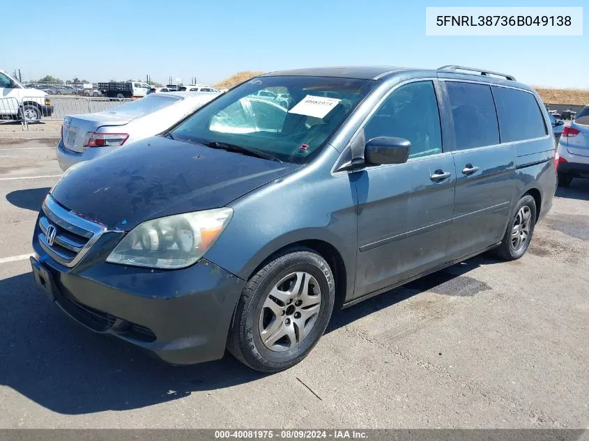 5FNRL38736B049138 2006 Honda Odyssey Ex-L