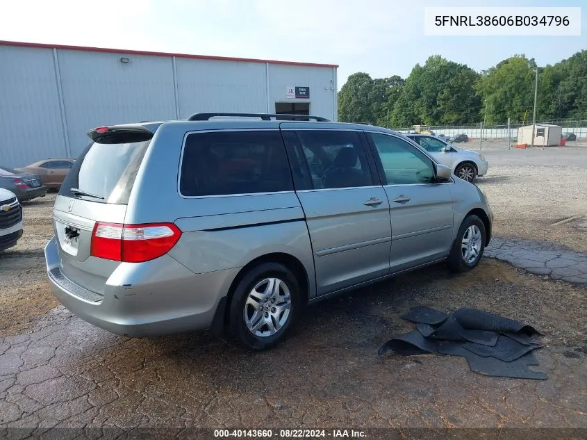 5FNRL38606B034796 2006 Honda Odyssey Ex-L