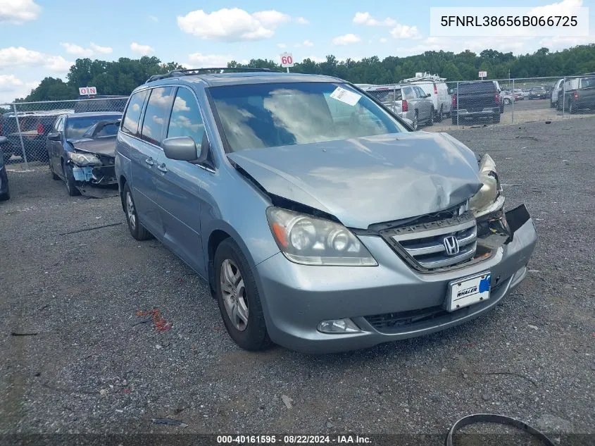 2006 Honda Odyssey Ex-L VIN: 5FNRL38656B066725 Lot: 40161595