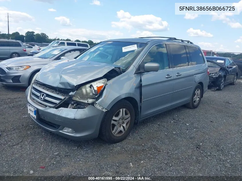 2006 Honda Odyssey Ex-L VIN: 5FNRL38656B066725 Lot: 40161595