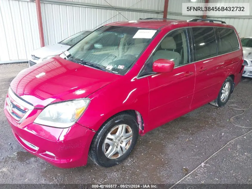 2006 Honda Odyssey Ex VIN: 5FNRL38456B432732 Lot: 40165577