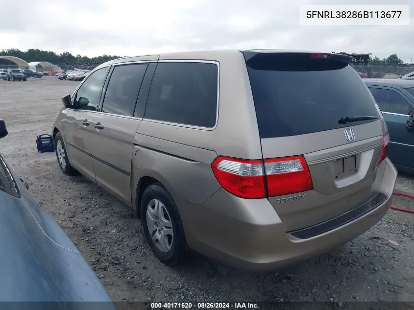 5FNRL38286B113677 2006 Honda Odyssey Lx