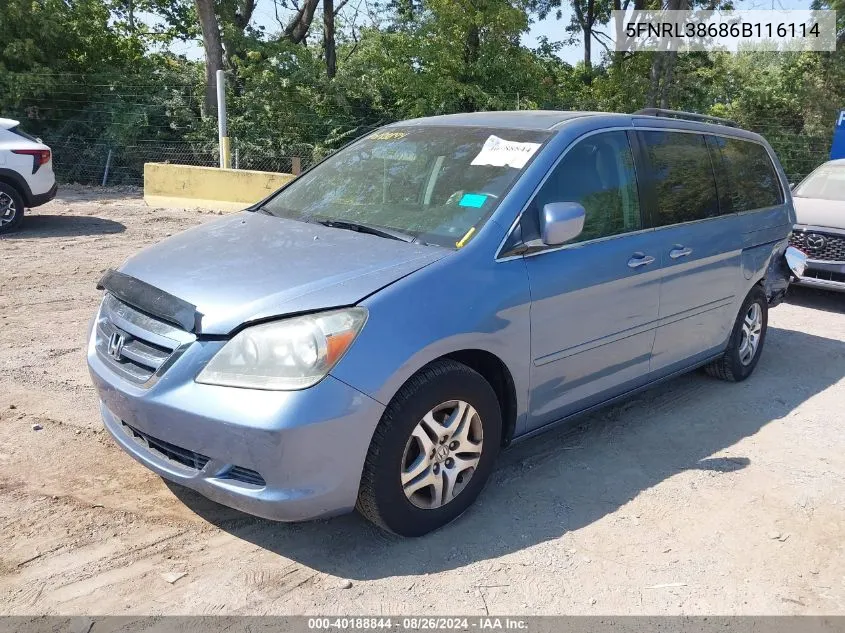 5FNRL38686B116114 2006 Honda Odyssey Ex-L